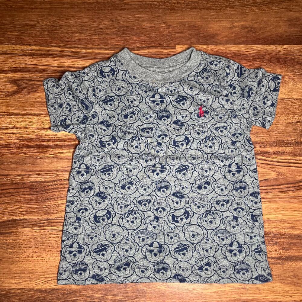 Ralph Lauren Bear Patterned T Shirt Toddler Boys Size 2T